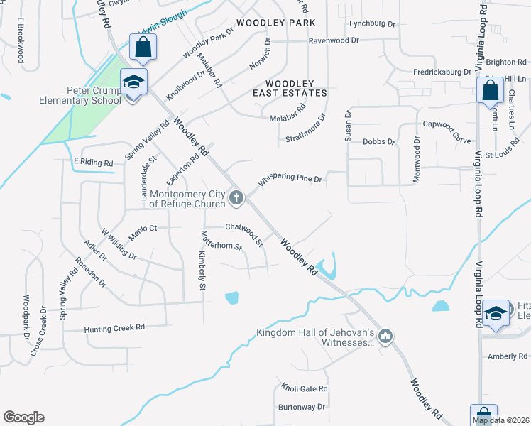 map of restaurants, bars, coffee shops, grocery stores, and more near 3840 Pine Shadow Lane in Montgomery