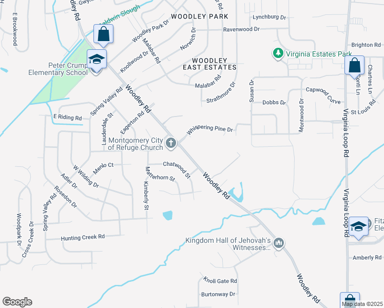 map of restaurants, bars, coffee shops, grocery stores, and more near 3840 Pine Shadow Lane in Montgomery