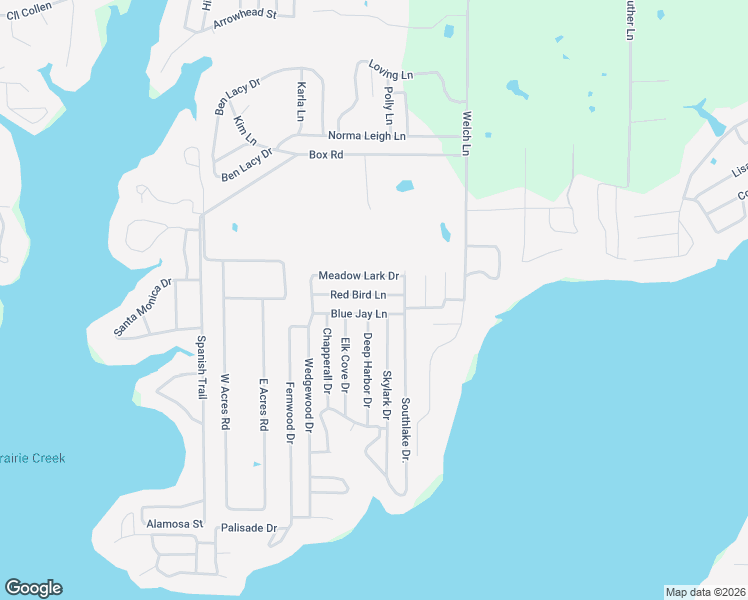 map of restaurants, bars, coffee shops, grocery stores, and more near 113 Red Bird Lane in Mabank