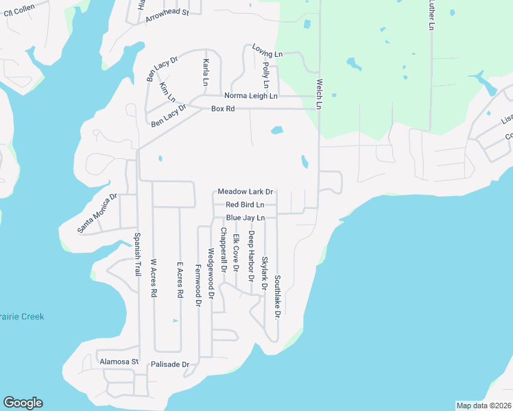 map of restaurants, bars, coffee shops, grocery stores, and more near 113 Red Bird Lane in Mabank