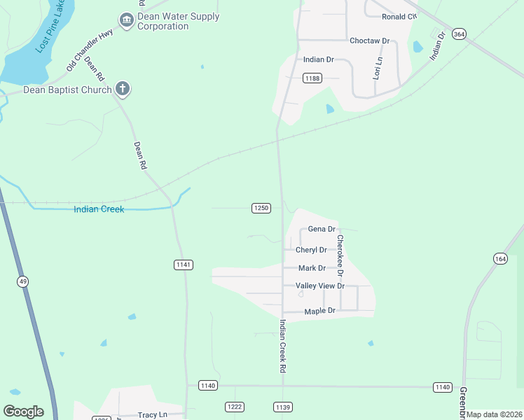 map of restaurants, bars, coffee shops, grocery stores, and more near 13897 County Road 1250 in Tyler