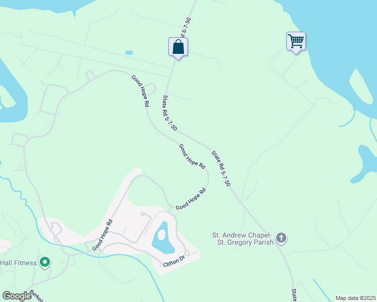 map of restaurants, bars, coffee shops, grocery stores, and more near 253 Good Hope Road in Okatie