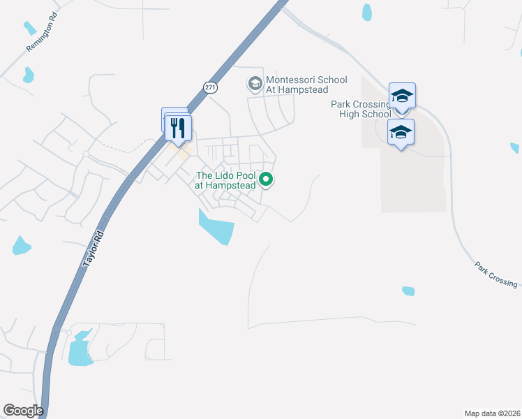 map of restaurants, bars, coffee shops, grocery stores, and more near Long Acre Street in Montgomery