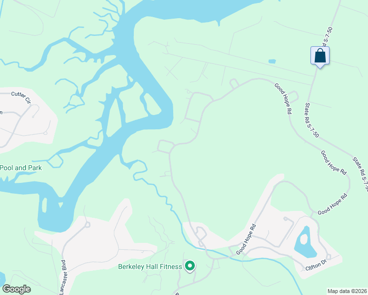 map of restaurants, bars, coffee shops, grocery stores, and more near 152 Good Hope Road in Bluffton