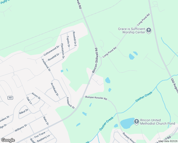 map of restaurants, bars, coffee shops, grocery stores, and more near 3050 Rincon-Stillwell Road in Rincon