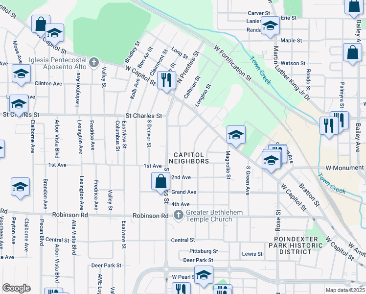 map of restaurants, bars, coffee shops, grocery stores, and more near 246 Princeton Street in Jackson
