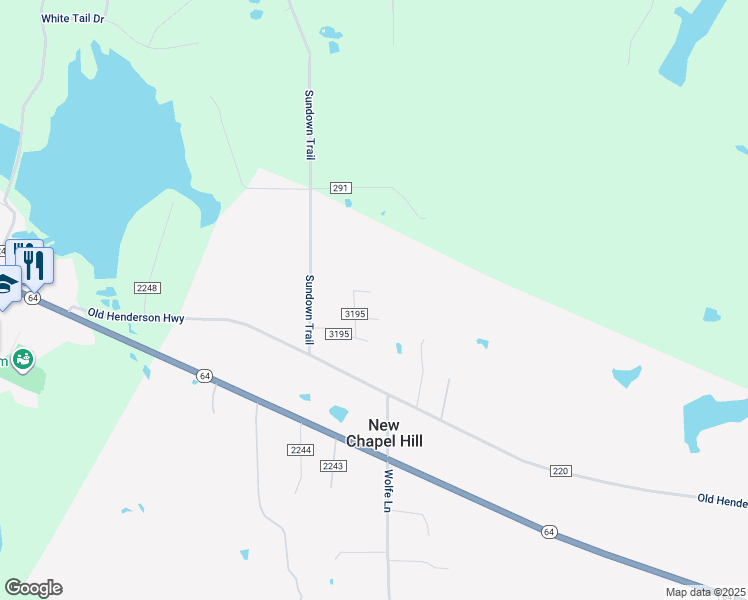 map of restaurants, bars, coffee shops, grocery stores, and more near 14110 Creekview Circle in Tyler