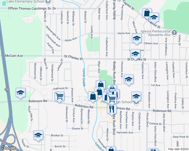 map of restaurants, bars, coffee shops, grocery stores, and more near 3445 Casa Grande Circle in Jackson