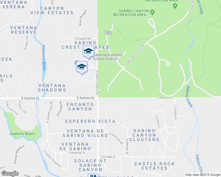 map of restaurants, bars, coffee shops, grocery stores, and more near 7901 East Remount Place in Tucson
