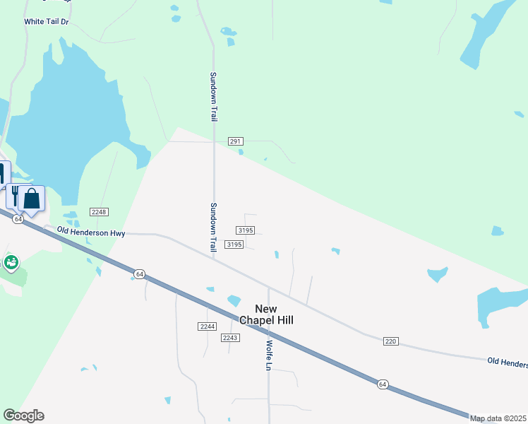 map of restaurants, bars, coffee shops, grocery stores, and more near 14110 Creekview Circle in Tyler