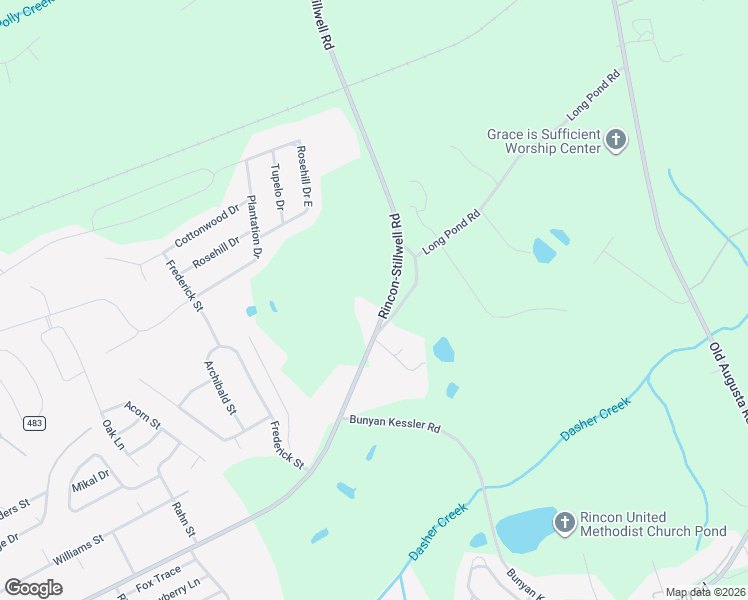 map of restaurants, bars, coffee shops, grocery stores, and more near 3050 Rincon-Stillwell Road in Rincon