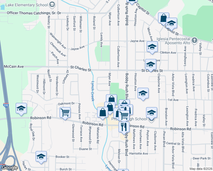 map of restaurants, bars, coffee shops, grocery stores, and more near 3445 Casa Grande Circle in Jackson