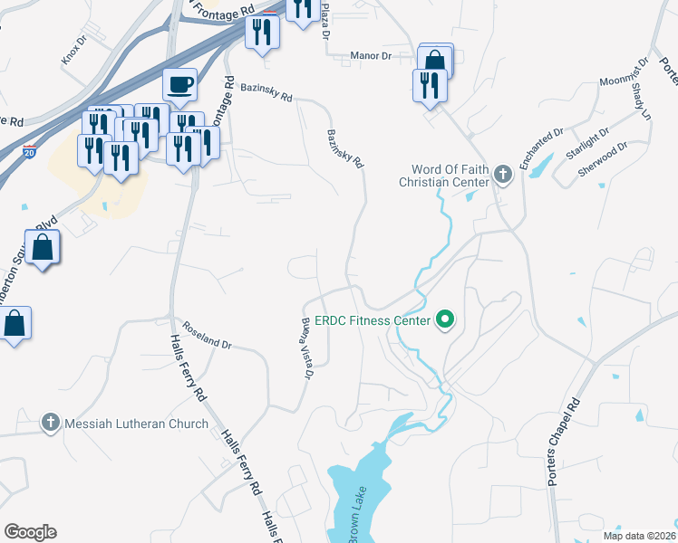 map of restaurants, bars, coffee shops, grocery stores, and more near 300 Hillside Dr in Vicksburg