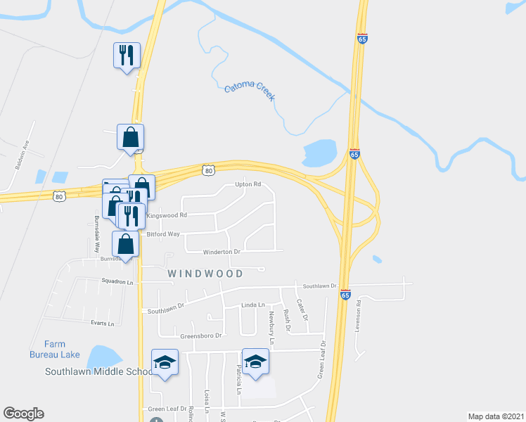 map of restaurants, bars, coffee shops, grocery stores, and more near 328 Bitford Way in Montgomery
