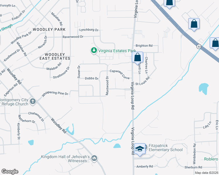 map of restaurants, bars, coffee shops, grocery stores, and more near 3124 Montwood Dr in Montgomery