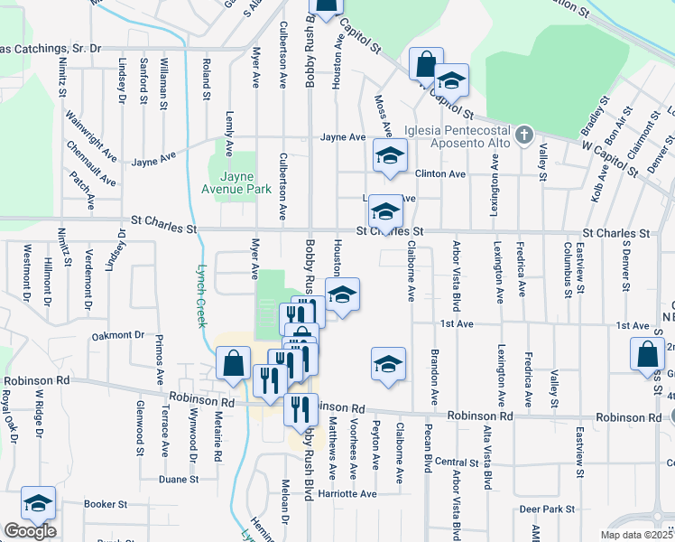 map of restaurants, bars, coffee shops, grocery stores, and more near in Jackson