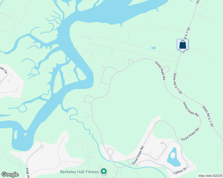 map of restaurants, bars, coffee shops, grocery stores, and more near 168 Good Hope Road in Bluffton