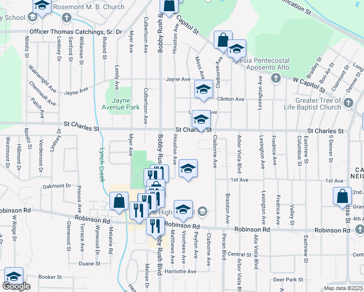 map of restaurants, bars, coffee shops, grocery stores, and more near in Jackson