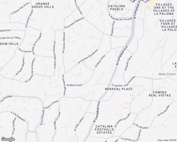 map of restaurants, bars, coffee shops, grocery stores, and more near 2240 East Camino el Ganado in Tucson