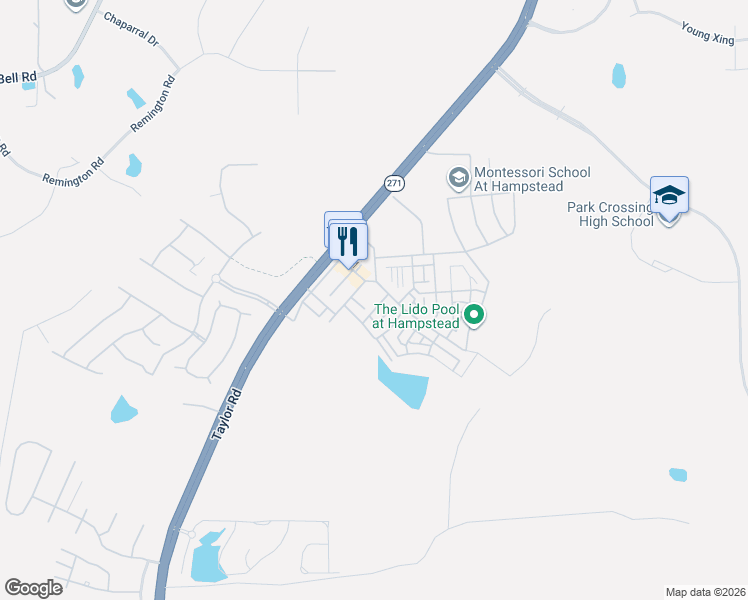 map of restaurants, bars, coffee shops, grocery stores, and more near 7760 Long Acre Street in Montgomery