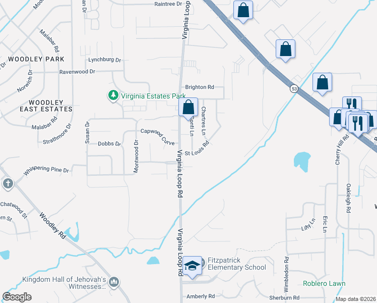 map of restaurants, bars, coffee shops, grocery stores, and more near 4675 Conti Lane in Montgomery