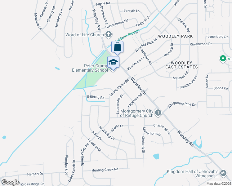 map of restaurants, bars, coffee shops, grocery stores, and more near 101 Spring Valley Road in Montgomery