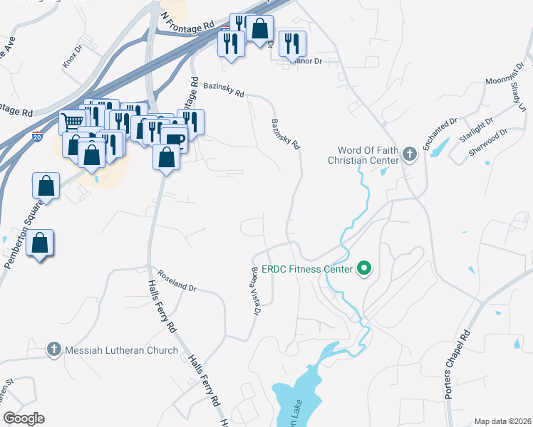 map of restaurants, bars, coffee shops, grocery stores, and more near 314 Hillside Drive in Vicksburg