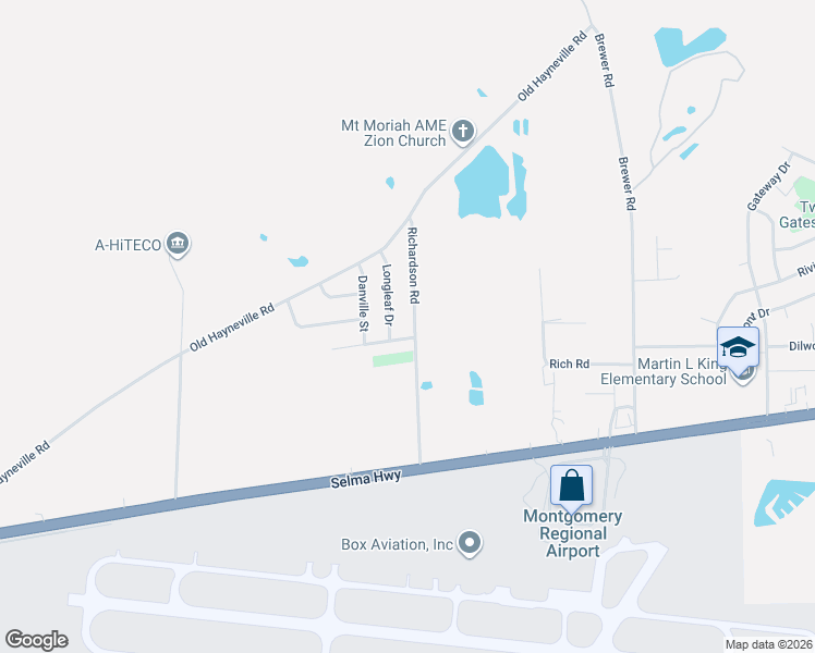 map of restaurants, bars, coffee shops, grocery stores, and more near 4372 Richardson Road in Montgomery