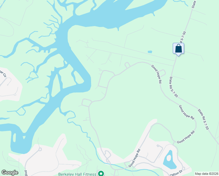 map of restaurants, bars, coffee shops, grocery stores, and more near 168 Good Hope Road in Bluffton