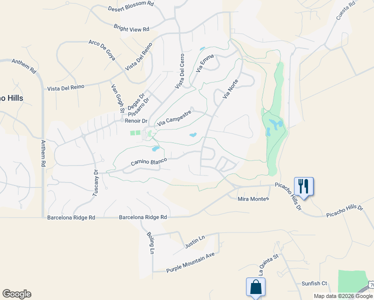 map of restaurants, bars, coffee shops, grocery stores, and more near 6728 Camino Blanco in Las Cruces
