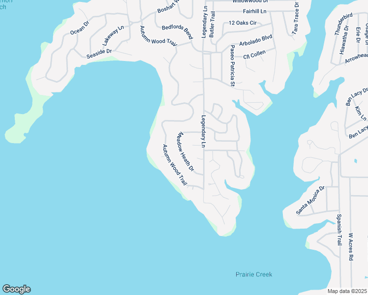 map of restaurants, bars, coffee shops, grocery stores, and more near 145 Meadow Heath Drive in Gun Barrel City