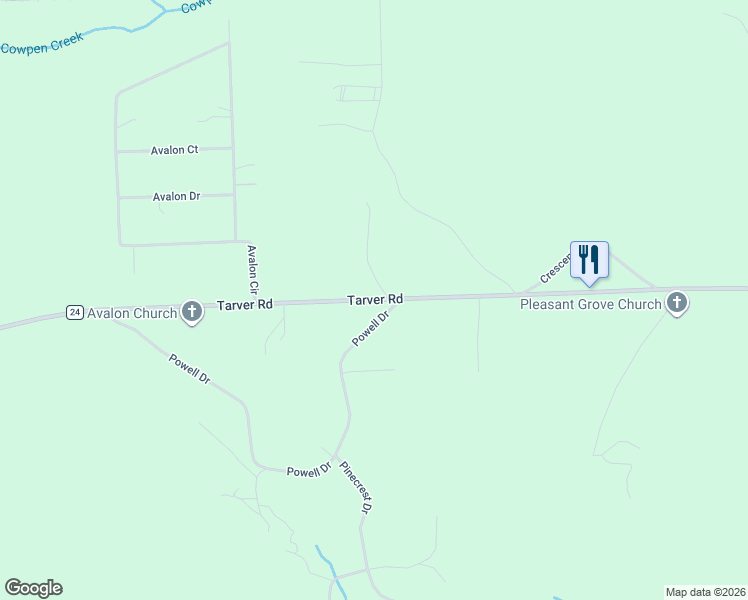 map of restaurants, bars, coffee shops, grocery stores, and more near 8 Powell Drive in Seale