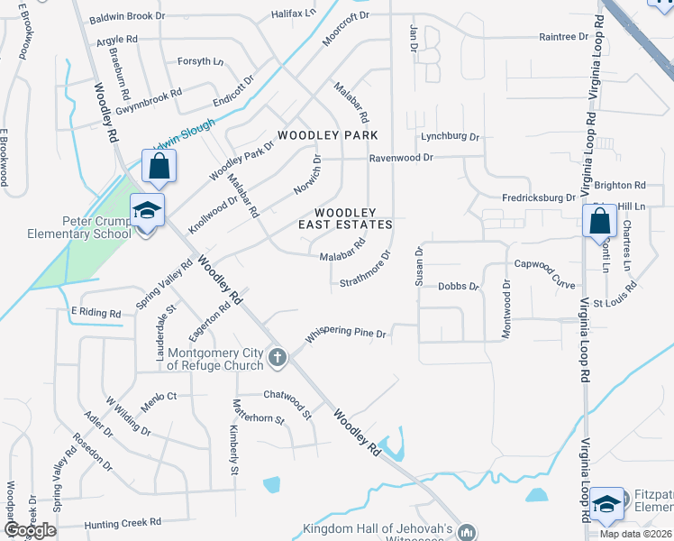 map of restaurants, bars, coffee shops, grocery stores, and more near 3762 Malabar Road in Montgomery
