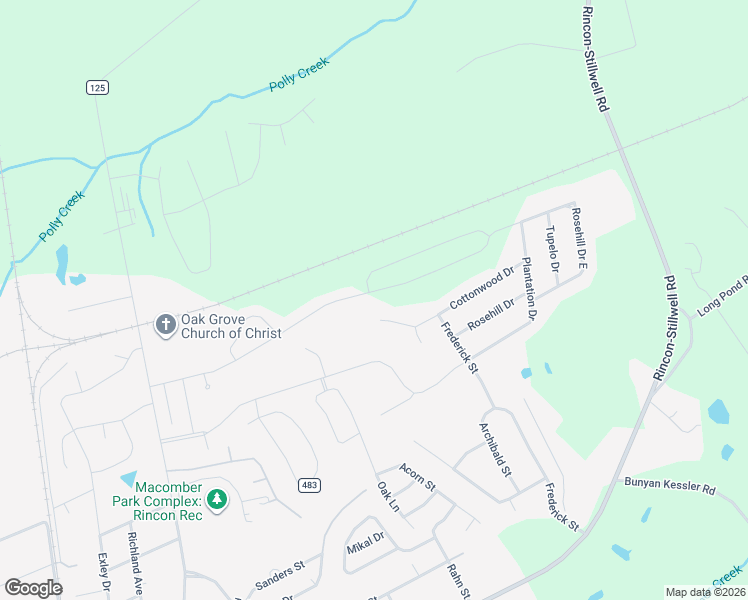 map of restaurants, bars, coffee shops, grocery stores, and more near 89 Cottonwood Drive in Rincon