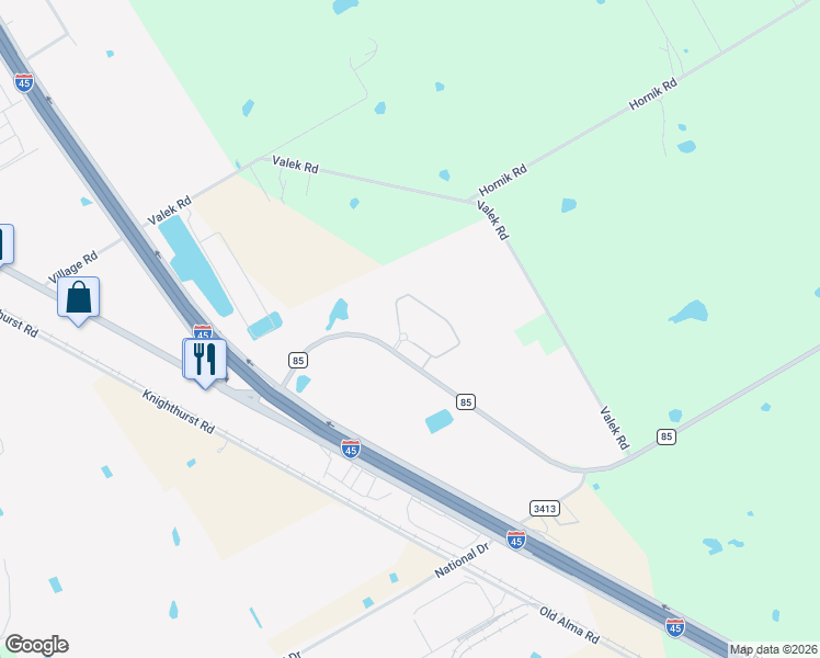 map of restaurants, bars, coffee shops, grocery stores, and more near 3700 Farm to Market Road 85 in Ennis