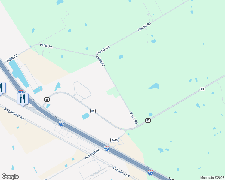 map of restaurants, bars, coffee shops, grocery stores, and more near 710 Valek Road in Ennis