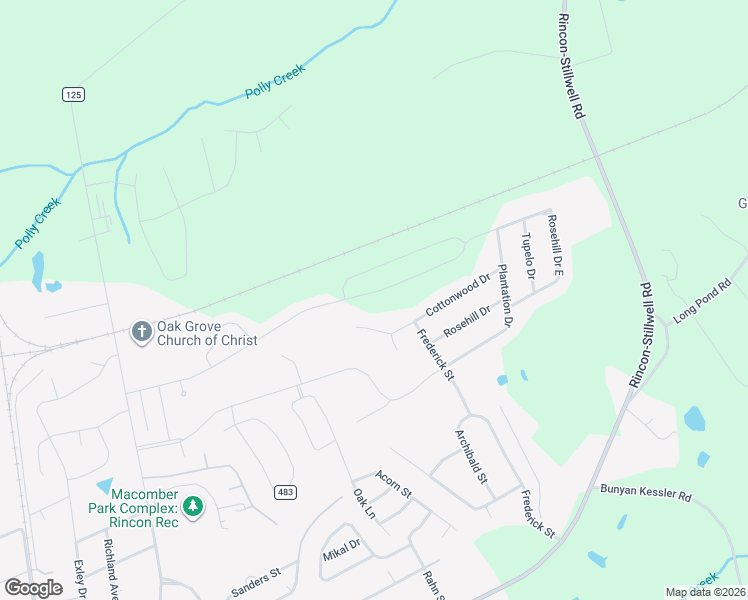 map of restaurants, bars, coffee shops, grocery stores, and more near 93 Cottonwood Drive in Rincon