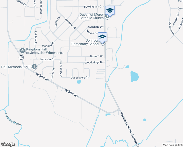map of restaurants, bars, coffee shops, grocery stores, and more near 743 Queensbury Drive in Montgomery