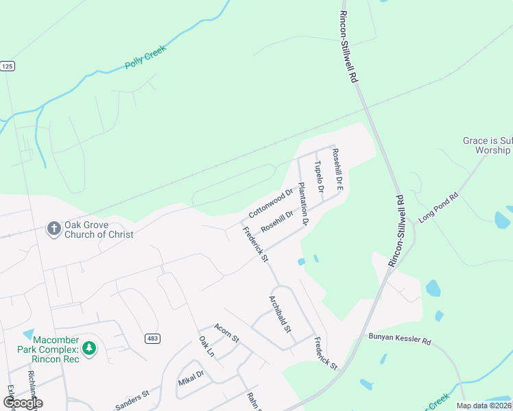 map of restaurants, bars, coffee shops, grocery stores, and more near 105 Cottonwood Drive in Rincon