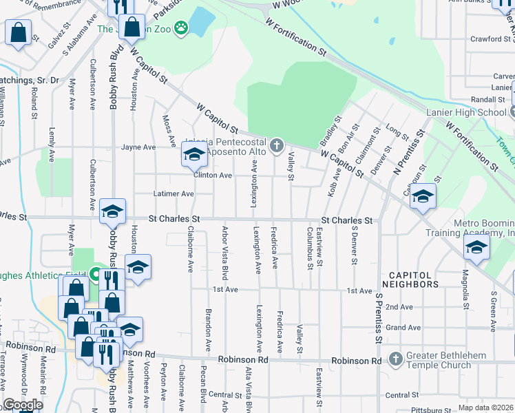 map of restaurants, bars, coffee shops, grocery stores, and more near 244 Lexington Avenue in Jackson