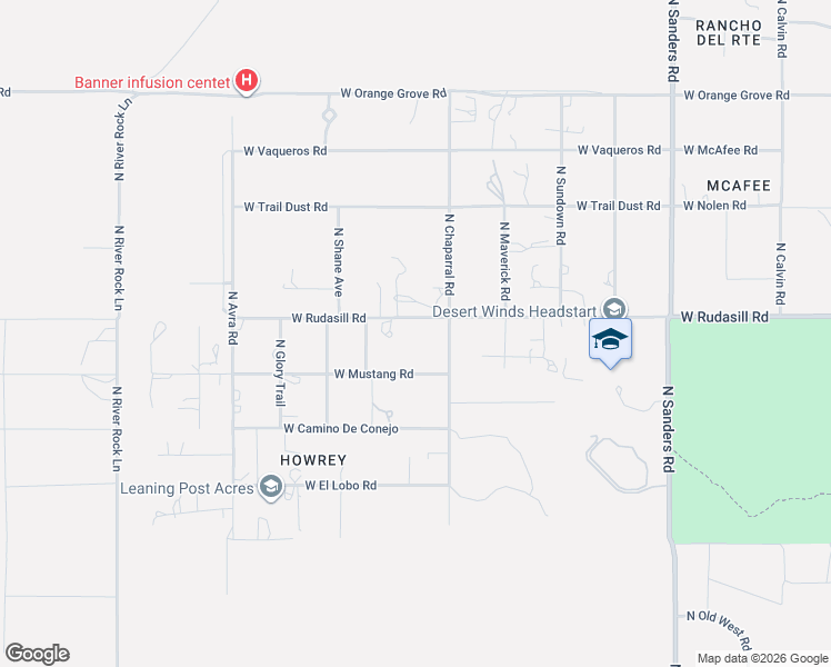 map of restaurants, bars, coffee shops, grocery stores, and more near 13045 West Rudasill Road in Tucson