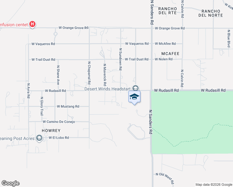map of restaurants, bars, coffee shops, grocery stores, and more near 12855 West Rudasill Road in Tucson