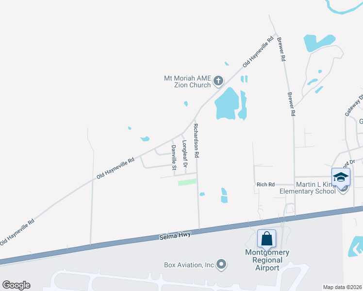 map of restaurants, bars, coffee shops, grocery stores, and more near 4302-4378 Danville Street in Montgomery