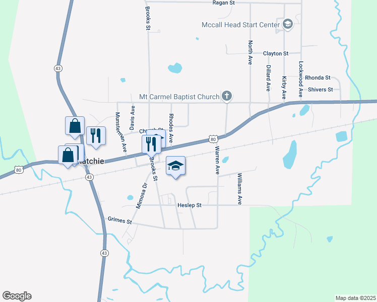 map of restaurants, bars, coffee shops, grocery stores, and more near 808 2nd St in Pelahatchie