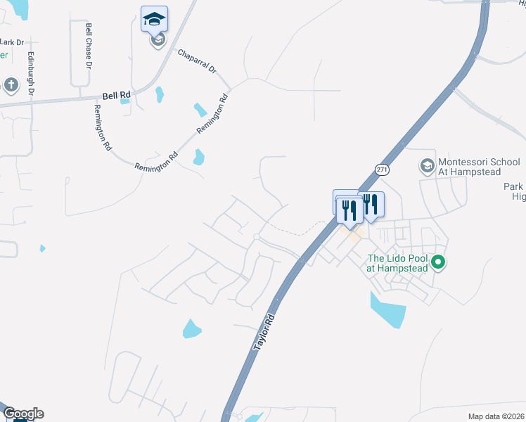 map of restaurants, bars, coffee shops, grocery stores, and more near 5556 Chardin Drive in Montgomery