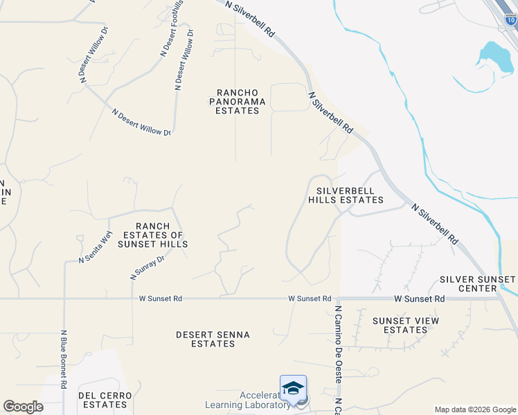 map of restaurants, bars, coffee shops, grocery stores, and more near 4890 West Sunset Road in Tucson