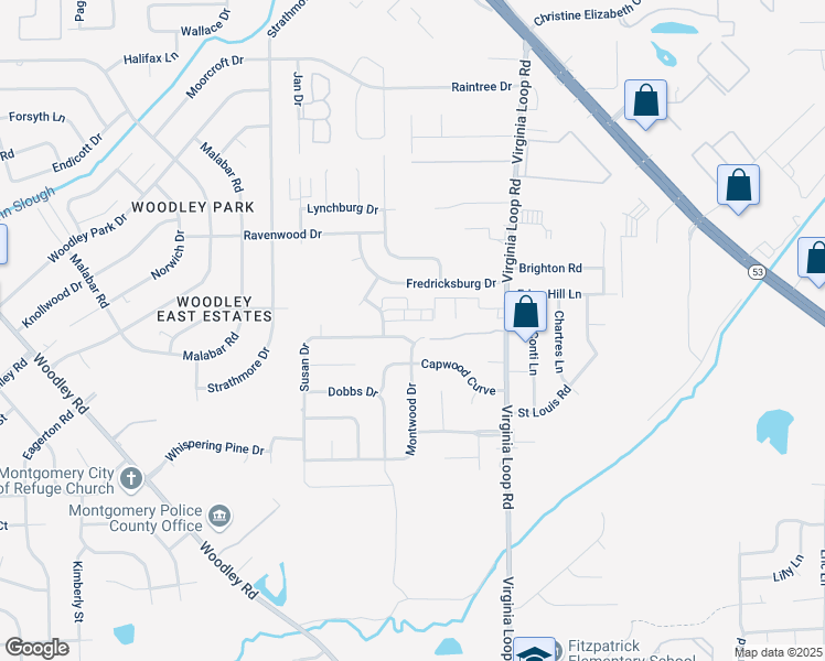 map of restaurants, bars, coffee shops, grocery stores, and more near 3140 Gentilly Court in Montgomery
