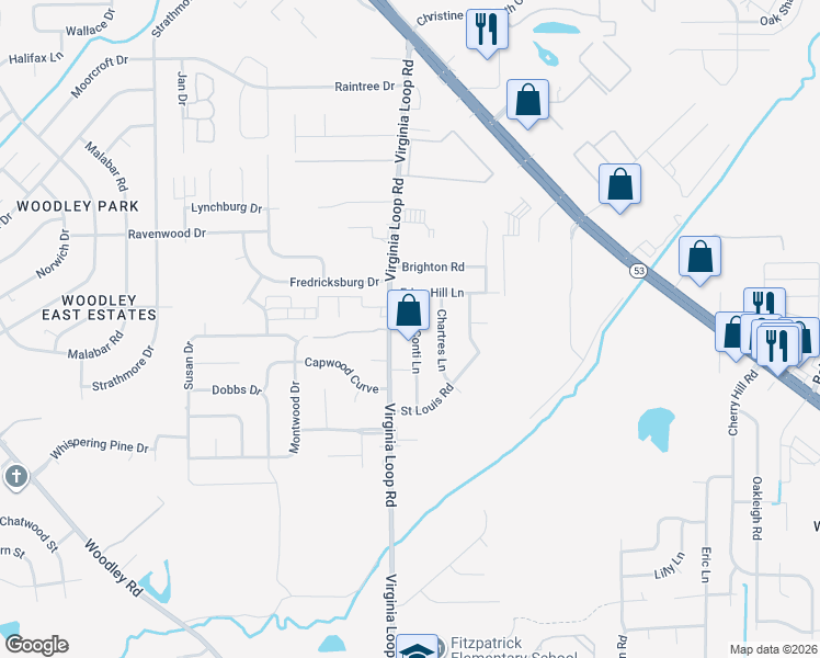 map of restaurants, bars, coffee shops, grocery stores, and more near 4622 Conti Lane in Montgomery