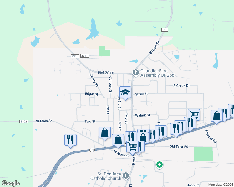 map of restaurants, bars, coffee shops, grocery stores, and more near 804 Silverwood in Chandler