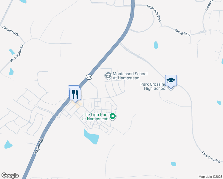 map of restaurants, bars, coffee shops, grocery stores, and more near 7901 Long Acre Street in Montgomery